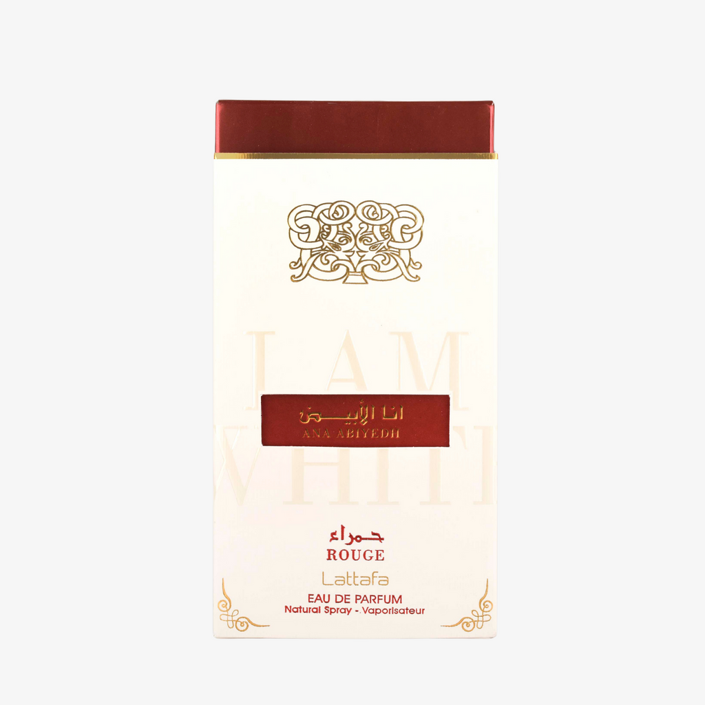 Lattaqa perfume packaging with intricate design on a white background