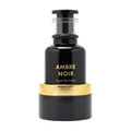 Black and gold perfume bottle labeled 'Ambre Noir' on a white background