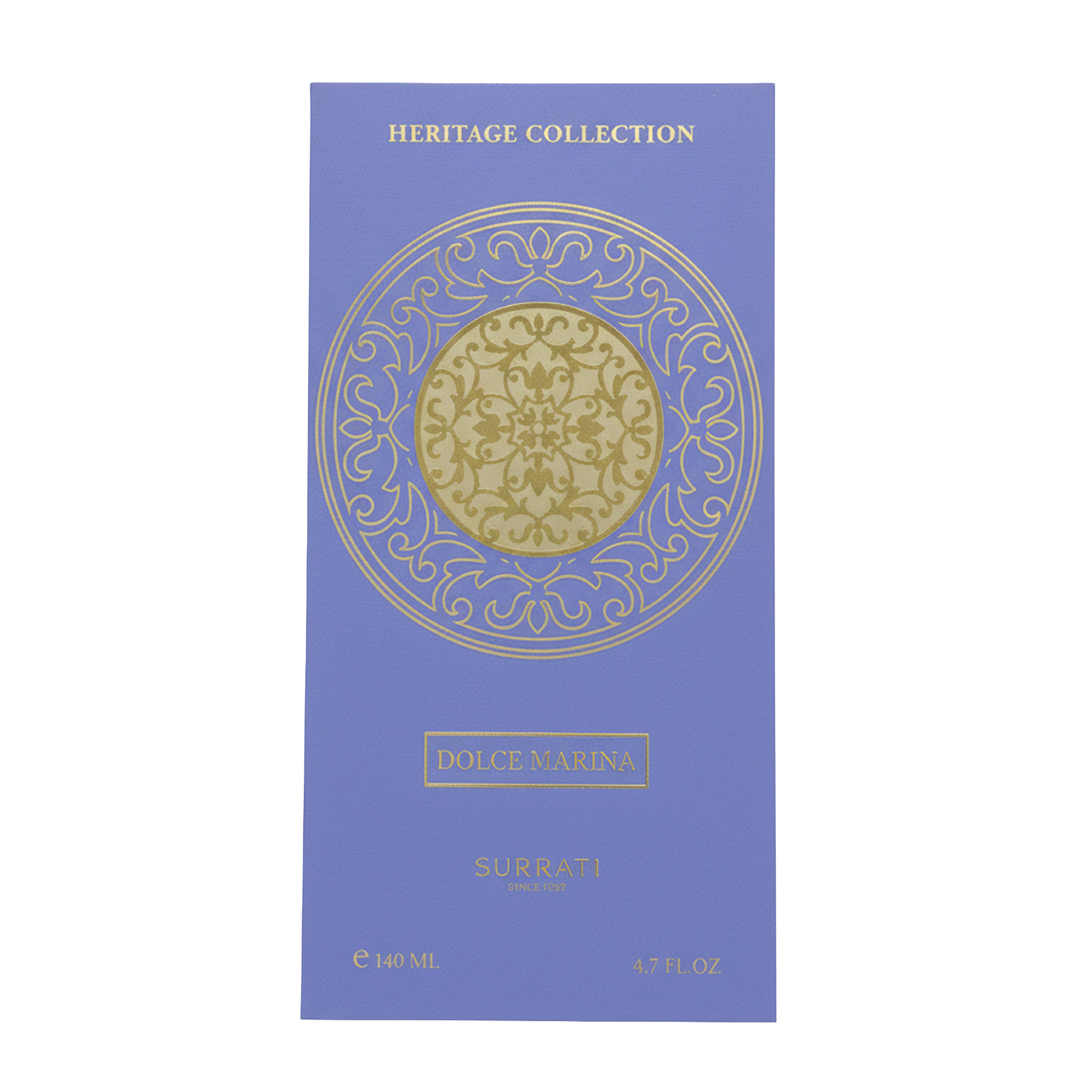 Dolce Marina Surrati perfume packaging with decorative design on a white background