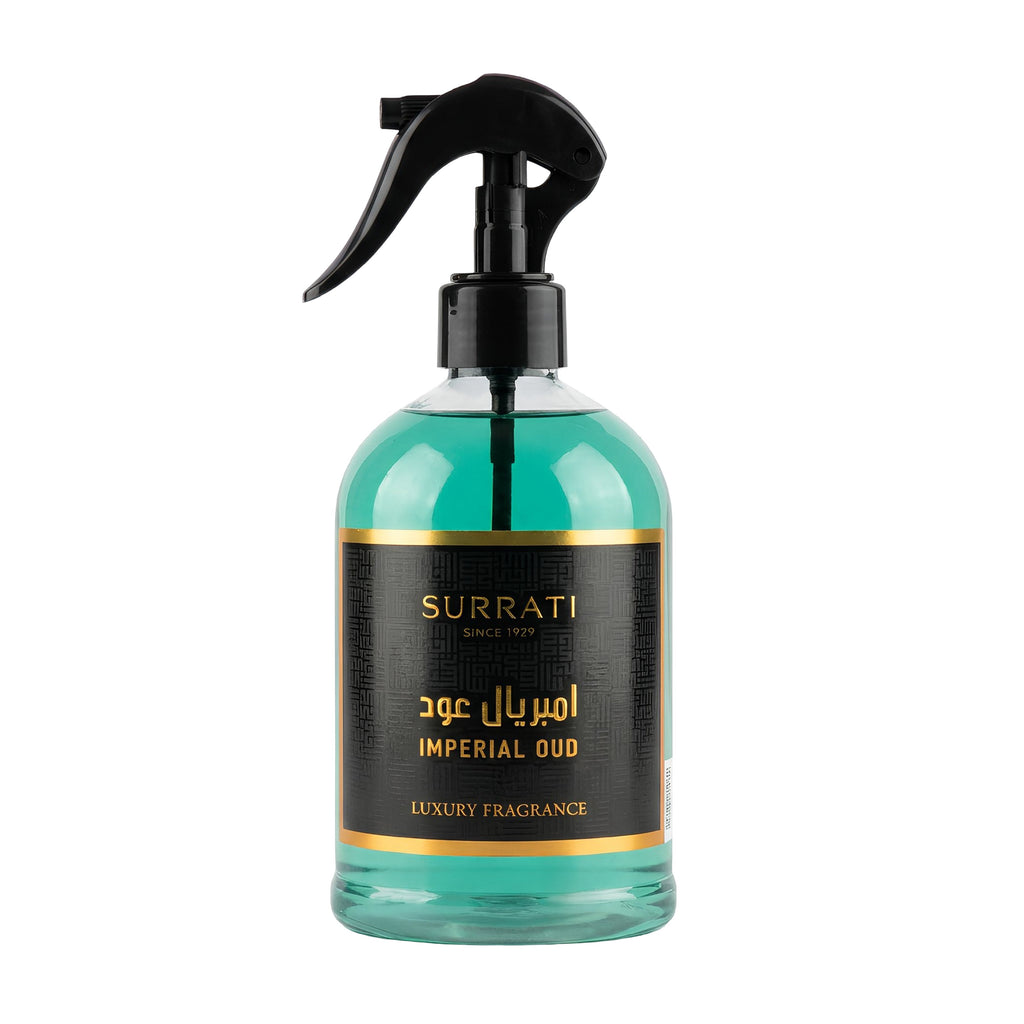 Surrati Imperial Oud luxury fragrance bottle with a spray nozzle on a white background
