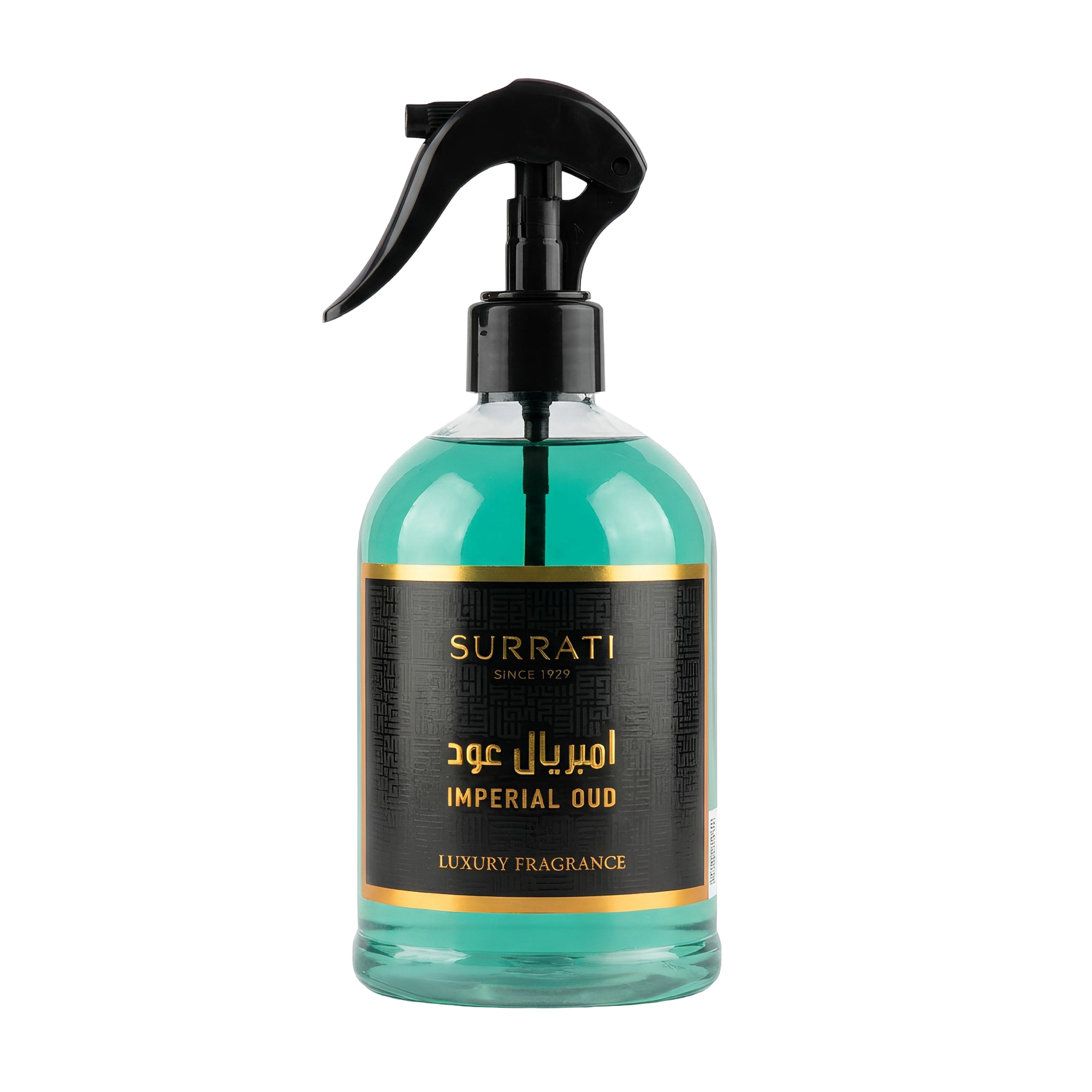 Surrati Imperial Oud luxury fragrance bottle with a spray nozzle on a white background