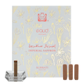 Surrati Imperial Saffron eaud packaging with incense sticks and holder on a white background