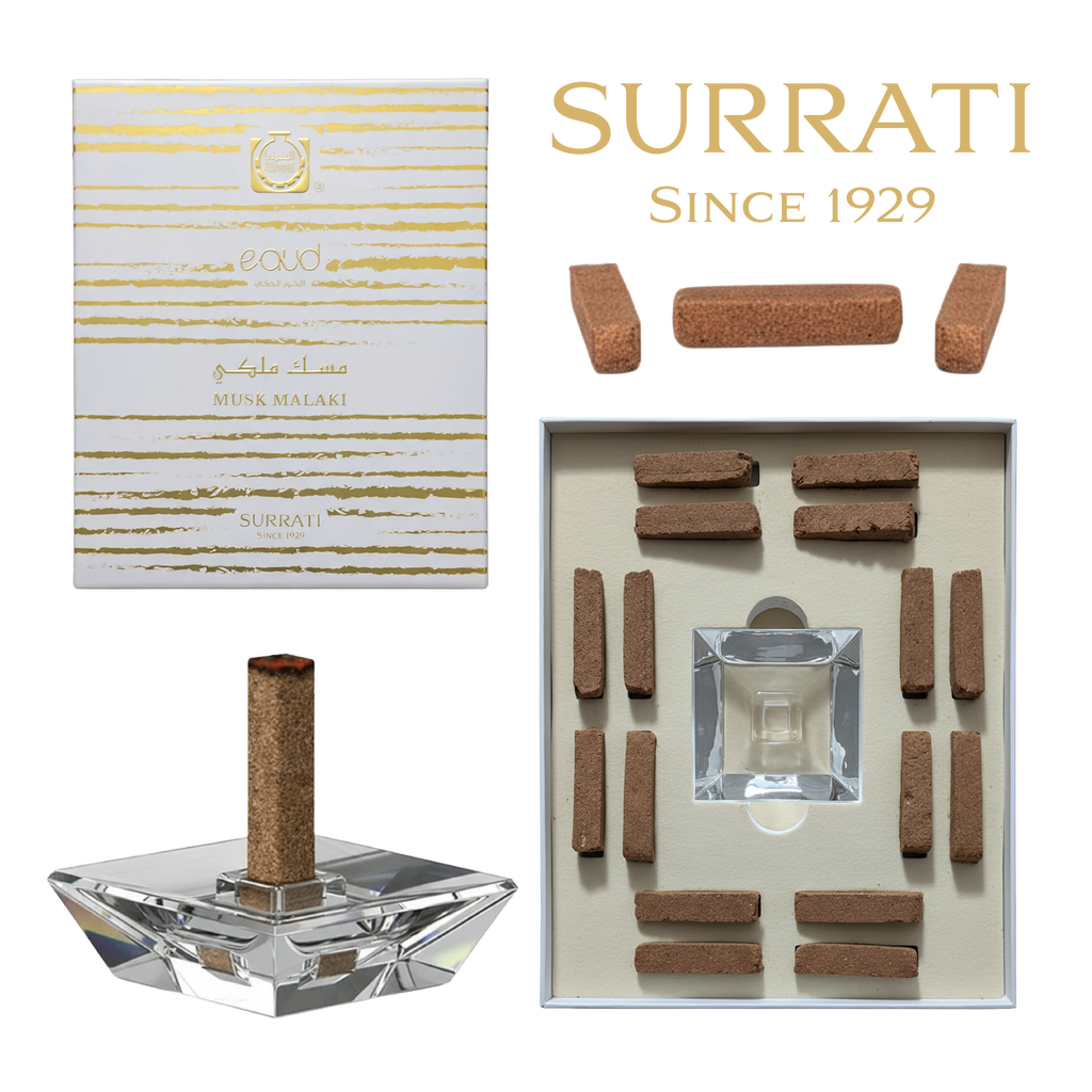Surrati incense set with packaging on a white background