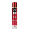 Red perfume bottle with a gold cap on a white background