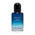 Blue perfume bottle labeled 'Wahage Italian Bergamot' on a white background